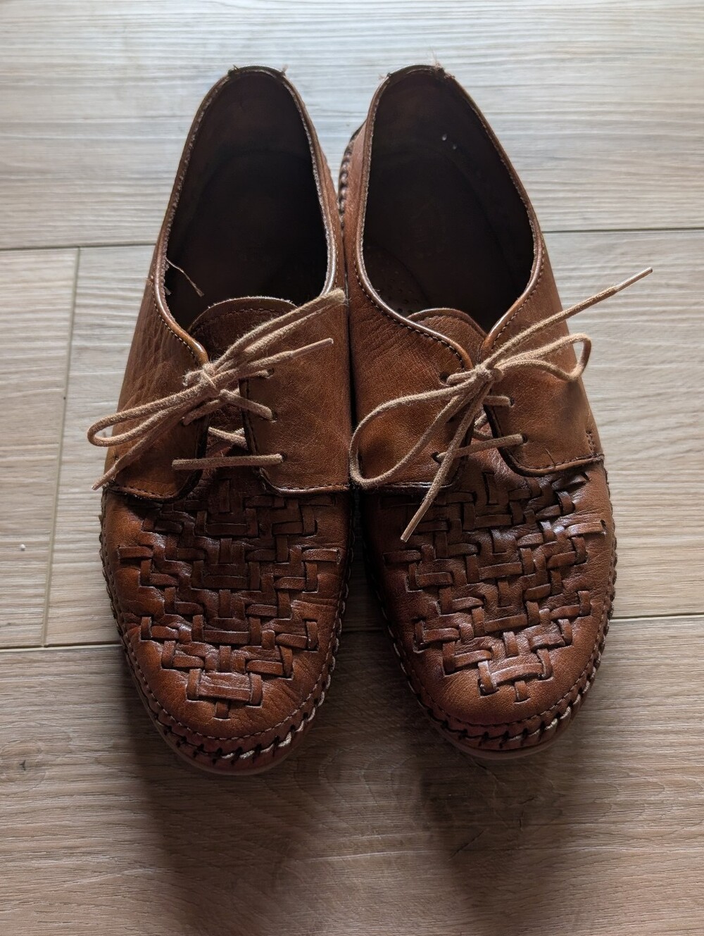 Vintage Dexter Leather Woven Tie Shoes